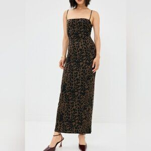 NWT REFORMATION Elise Jersey Dress Cheetah Print